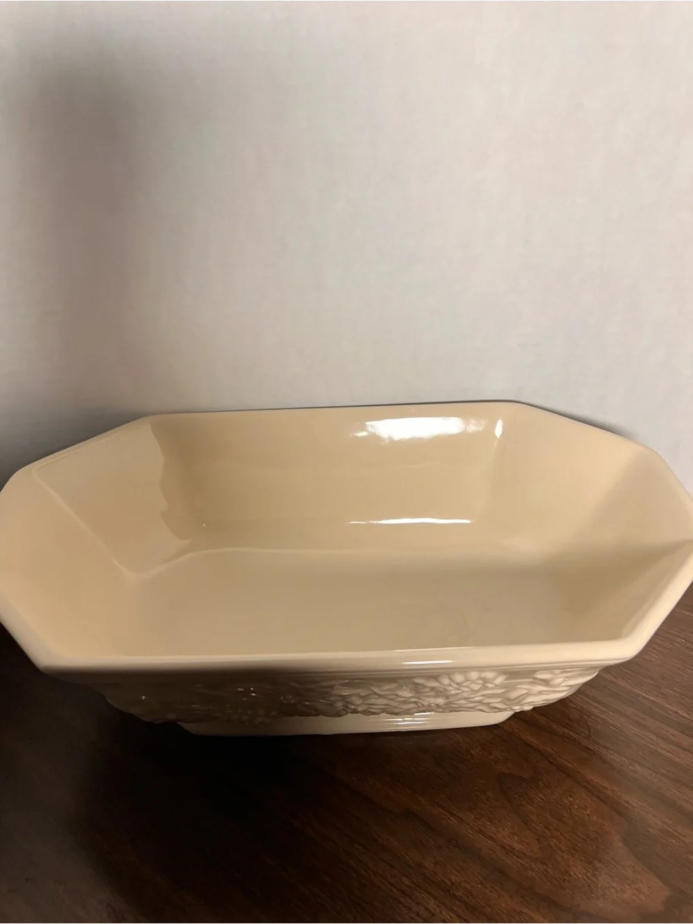 Longaberger -Cream Ceramic Decorative Serving Bowl